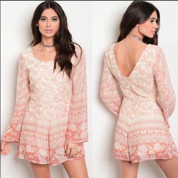 Pants - Long Sleeve Deep V Back Romper